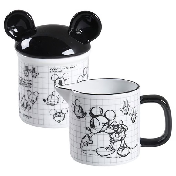 Disney Kitchen | Sugar and Creamer set | Mickey Mouse Sketchbook Design | NEW - Picture 5 of 5